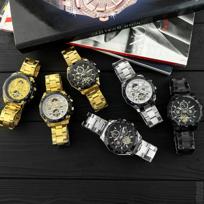 Наручний годинник Forsining 6913 Silver-Black