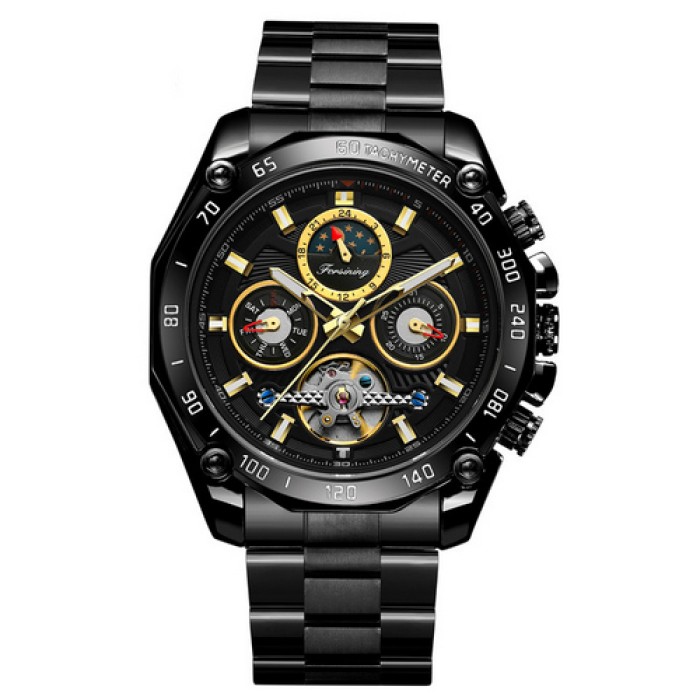 Наручний годинник Forsining 6913 All Black