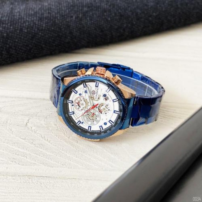Наручні годинники Forsining 6909 Blue-Cuprum-White