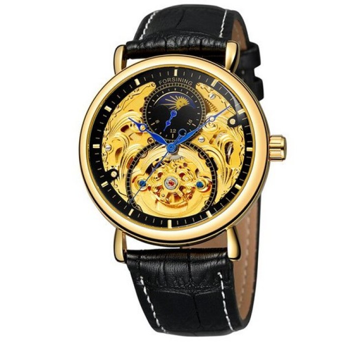 Чоловічий годинник Forsining 8177 Gold-Black