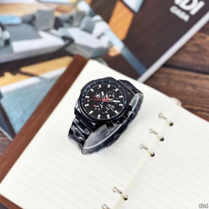 Чоловічий наручний годинник Forsining 6909 All Black-Red