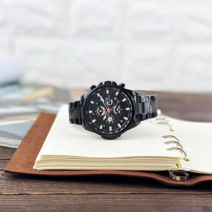 Чоловічий наручний годинник Forsining 6909 All Black-Red