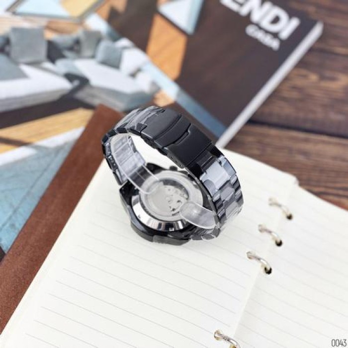 Чоловічий наручний годинник Forsining 6909 All Black-Red