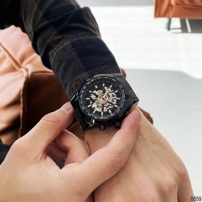 Forsining 8042 All Black — Чоловічий стильний годинник