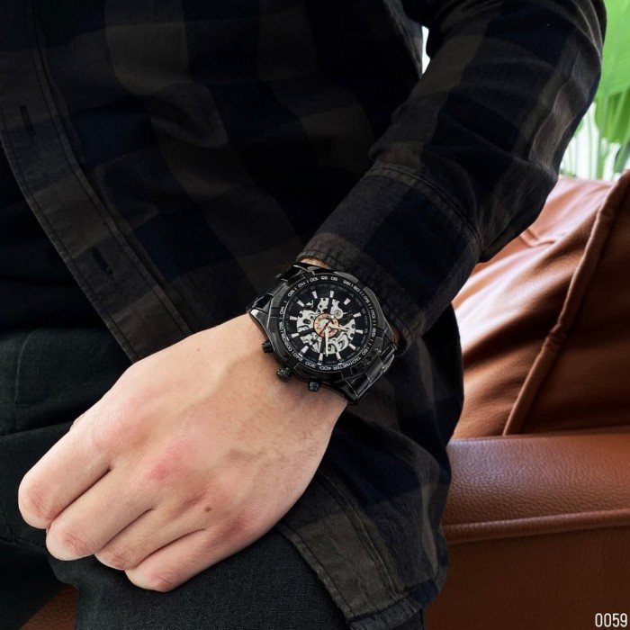 Forsining 8042 All Black — Чоловічий стильний годинник