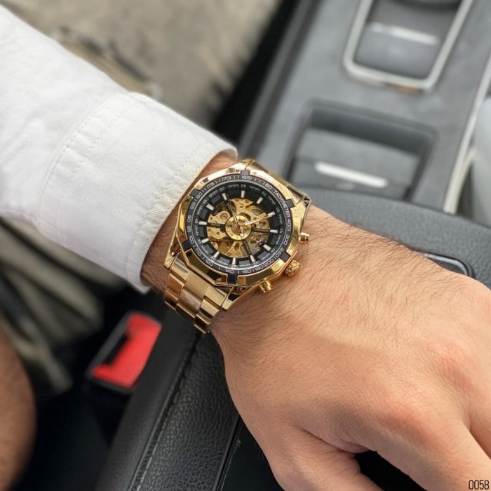 Годинник Forsining 8042 Gold-Black - елегантність і стиль