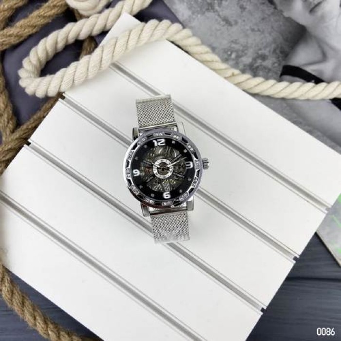 Жіночий наручний годинник Forsining 8209 Silver-Black