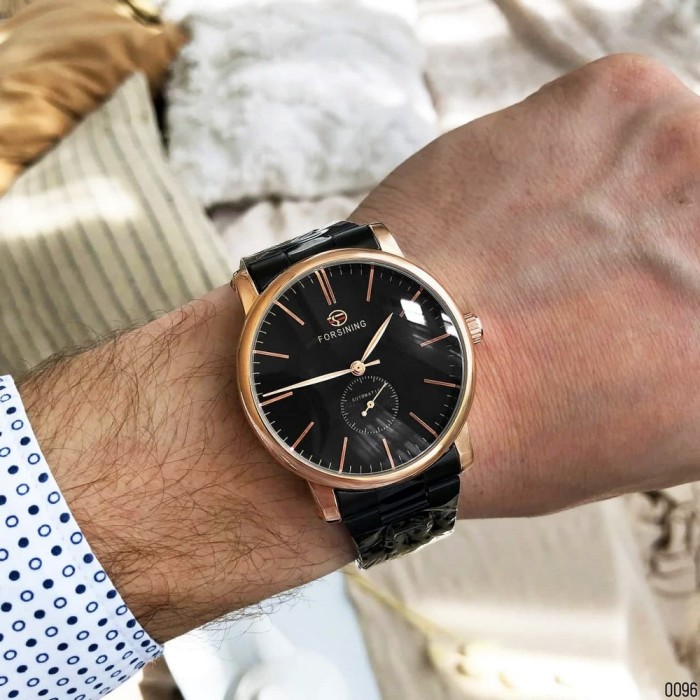 Наручний годинник Forsining 8214 Black-Cuprum