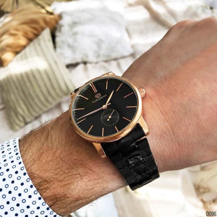 Наручний годинник Forsining 8214 Black-Cuprum