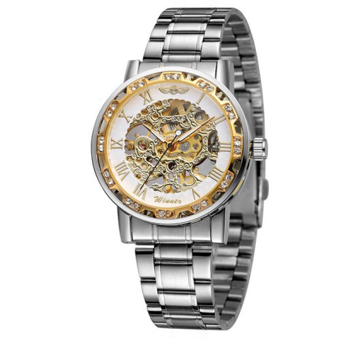 Годинник Winner 8012 Diamonds Automatic Silver-Gold-White