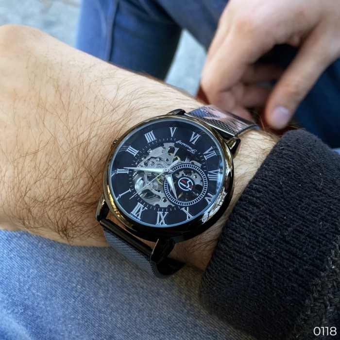 Наручний годинник Forsining 8099 Black-Silver