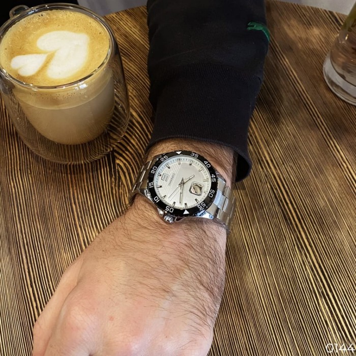 Чоловічі наручні годинники Forsining 8200 Silver-Black-White