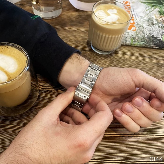 Чоловічі наручні годинники Forsining 8200 Silver-Black-White