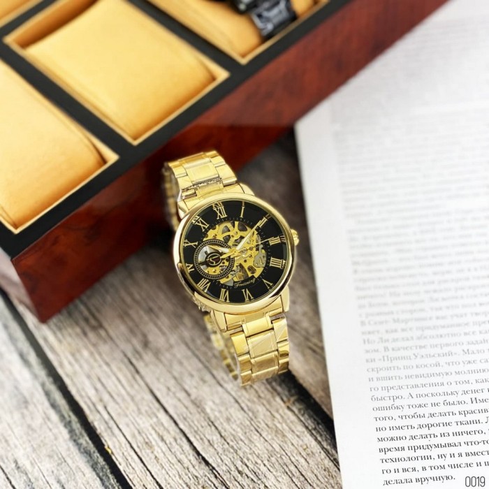 Годинник Forsining 8099 Gold-Black - Стильний вибір для чоловіків
