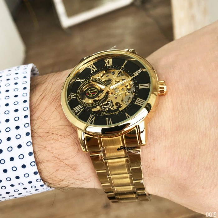 Годинник Forsining 8099 Gold-Black - Стильний вибір для чоловіків