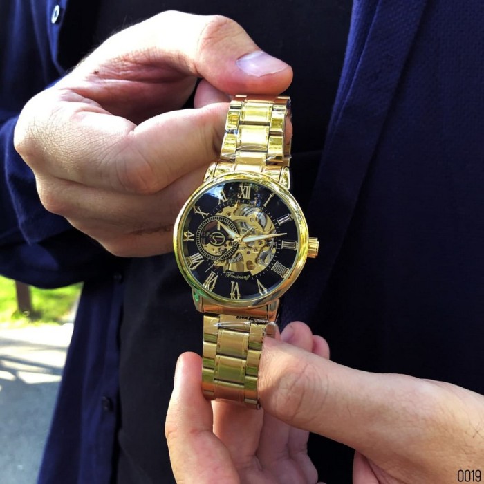 Годинник Forsining 8099 Gold-Black - Стильний вибір для чоловіків