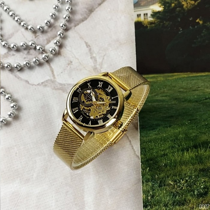 Жіночий наручний годинник Forsining 8099 Gold-Black