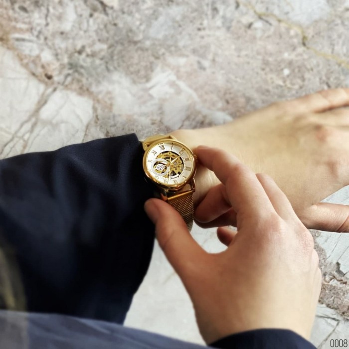 Наручний годинник Forsining 8099 Gold-White