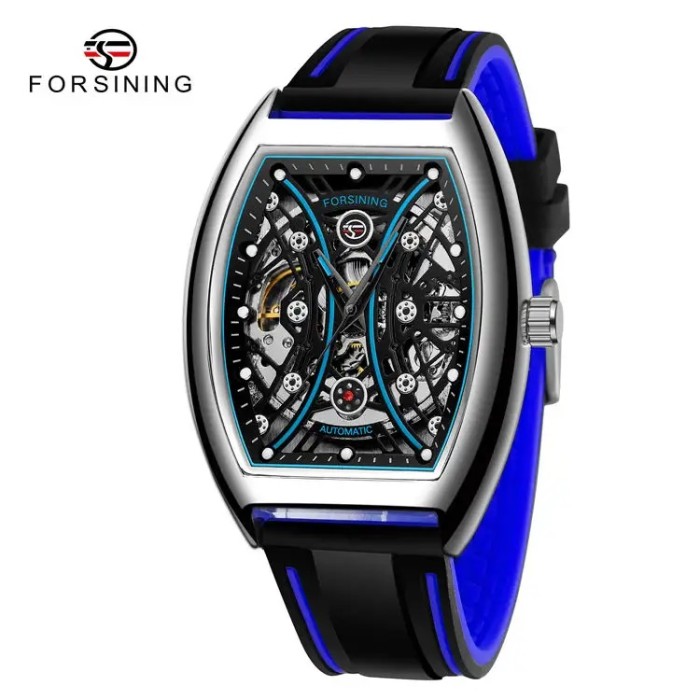 Наручний годинник Forsining 8252 Silver-Black-Blue