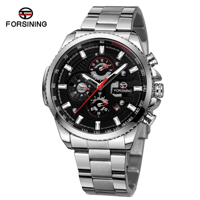 Наручний годинник Forsining 6909 Silver-Black