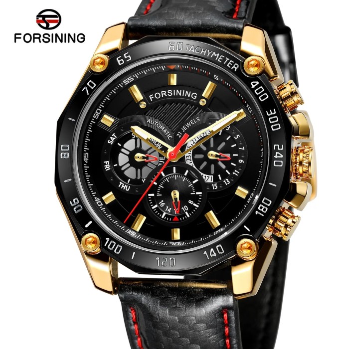 Наручні годинники Forsining 6910 Gold-Black