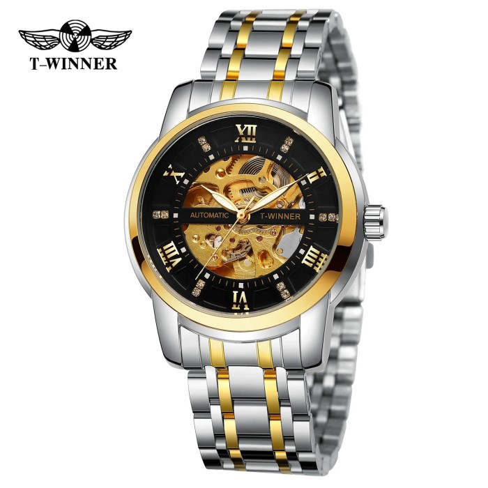 Чоловічий годинник Forsining 8241 Silver-Gold-Black