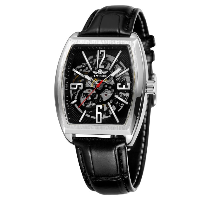 Чоловічий наручний годинник Forsining 8199 Silver-Black