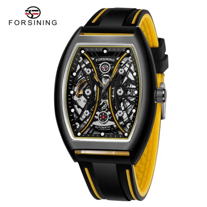 Годинник Forsining 8252 All Black-Yellow
