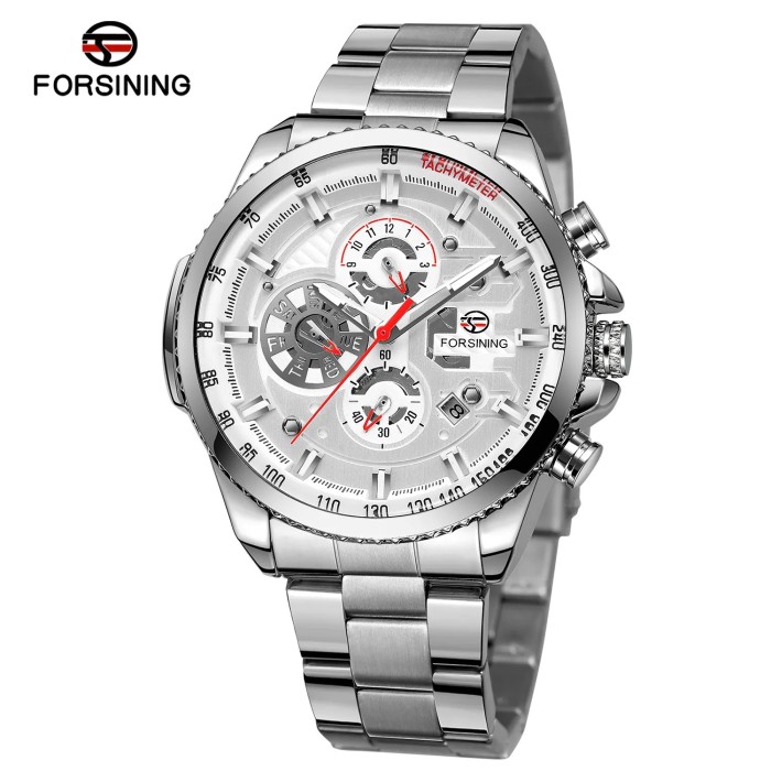Наручний годинник Forsining 6909 Silver-White