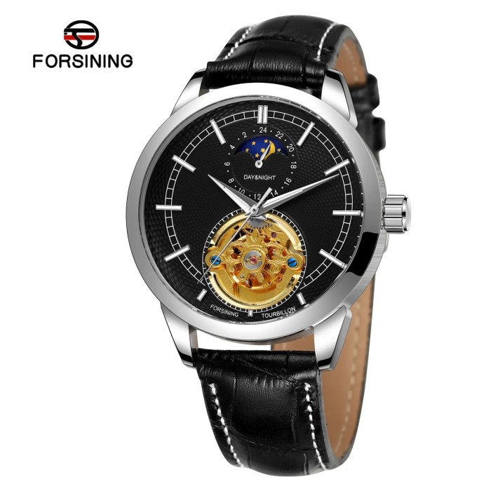 Наручний годинник Forsining 8197 Silver-Black