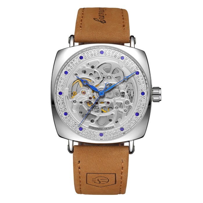 Чоловічий наручний годинник Forsining 8274 Silver