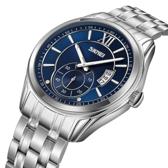 Годинник Skmei 9319SIBU Silver-Blue для чоловіків