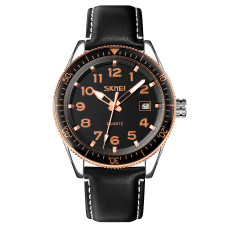 Skmei 9232LRGBK Rose-Gold Black Leather SALE