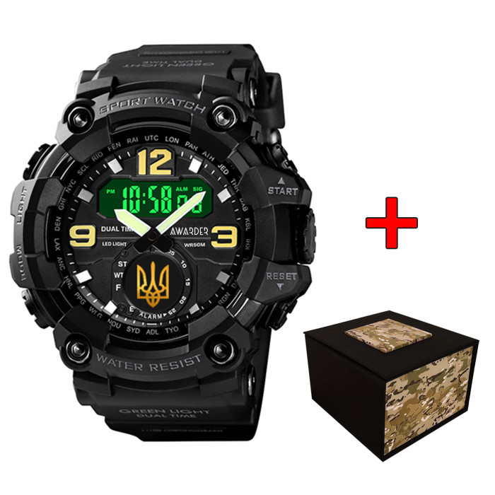 Наручний годинник Awarder 004 Тризуб золото Black