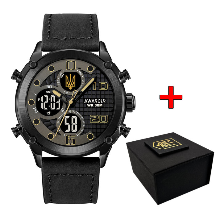 Годинник Awarder 017 Тризуб золото All Black