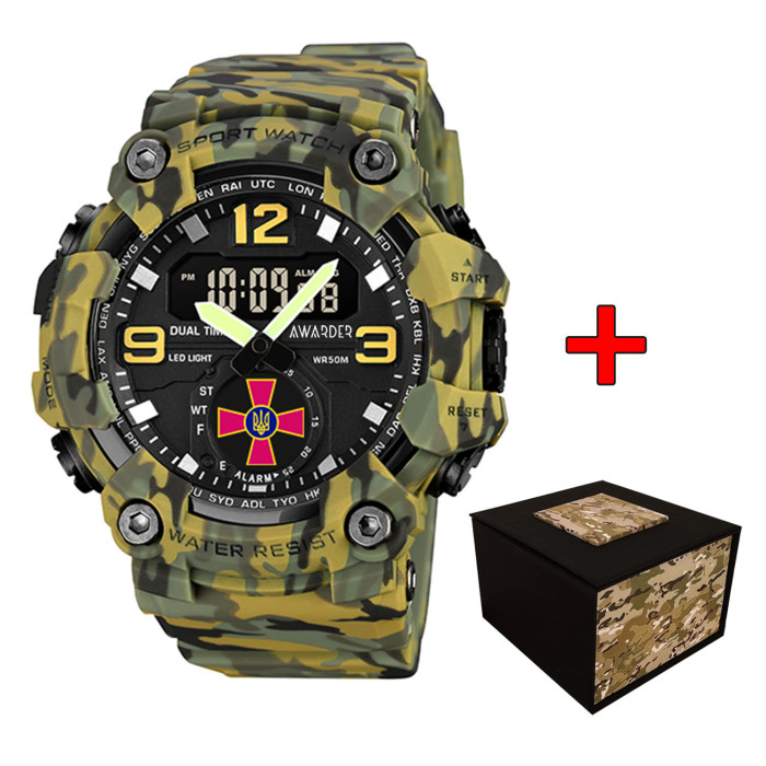 Наручний годинник Awarder 003 ЗСУ Camo Green
