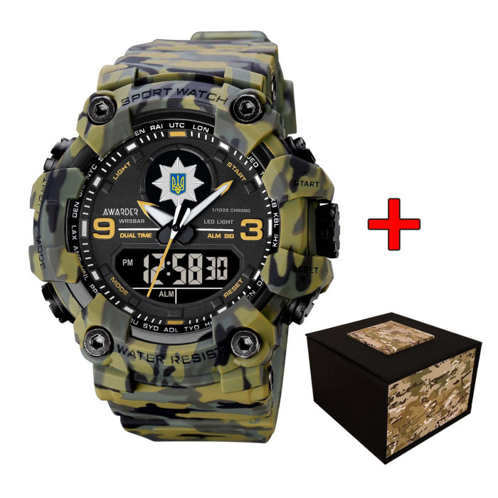 Наручний годинник Awarder 001 Поліція Camo Green