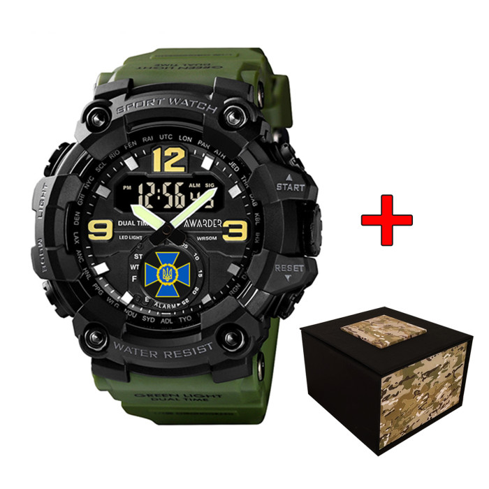 Наручний годинник Awarder 004 СБУ Army Green-Black