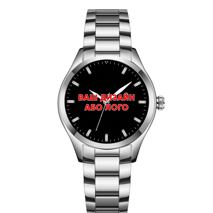 Годинник Awarder 035 Ваше лого Silver-Black Metal