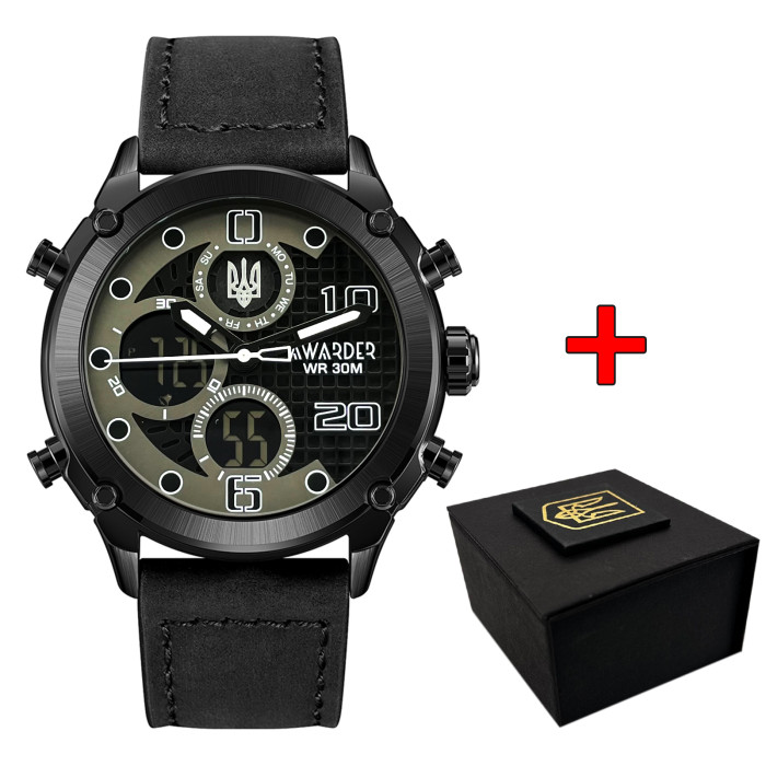 Годинник Awarder 017 Тризуб срібло Black – елегантність та функціональність