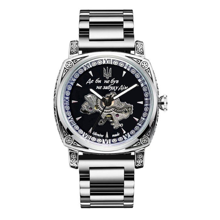 Годинник Awarder 021-3D 'Де би не був' Silver-Black Steel