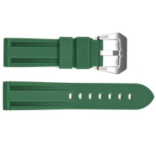 Ремінець для годинника 3001 Silicone Green-Silver 24 мм.
