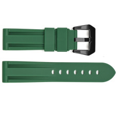 Ремінець для годинника 3001 Silicone Green-Black 24 мм.