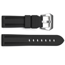 Ремінець для годинника 3001 Silicone Black-Silver 24 мм.