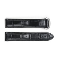 Шкіряний ремінець 3002 Black-Silver 22 мм.