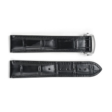 Шкіряний ремінець 3002 Black-Silver 22 мм.