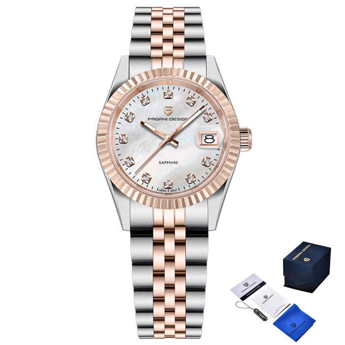 Жіночий годинник Pagani Design PD-1794L Silver-Rose Gold-White