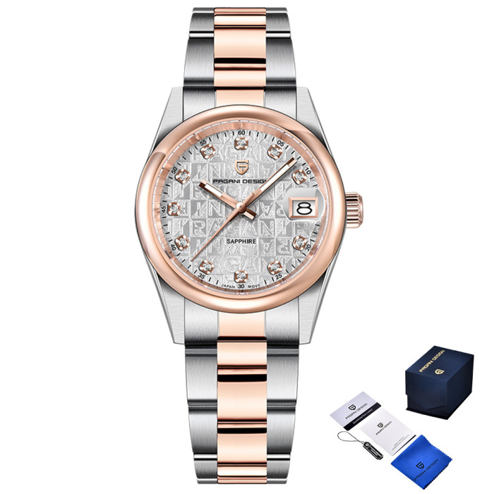 Годинник Pagani Design PD-1794L Silver-Rose Gold-White