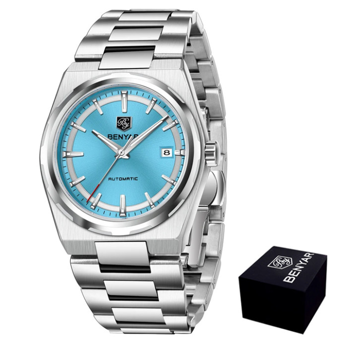 Чоловічий годинник Benyar BY-5203 Silver-Light Blue