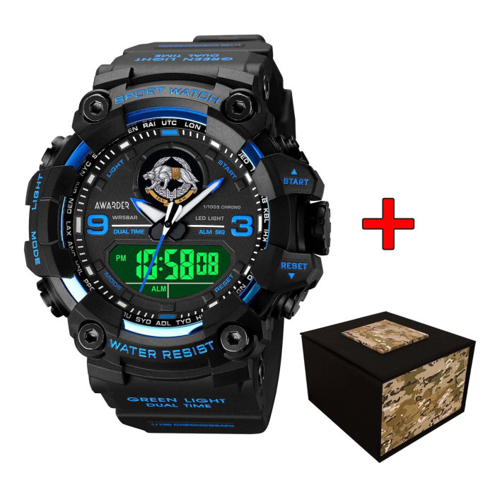 Наручний годинник Awarder 001BUSSO ССО Чорні з синім